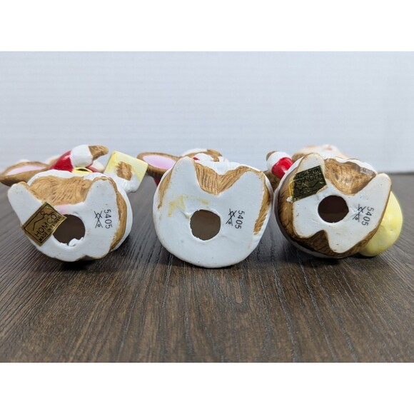 VTG HOMCO Christmas Santa Mice Ceramic Figurines SET OF 3 #5405 Present Bag Tree - Picture 13 of 14